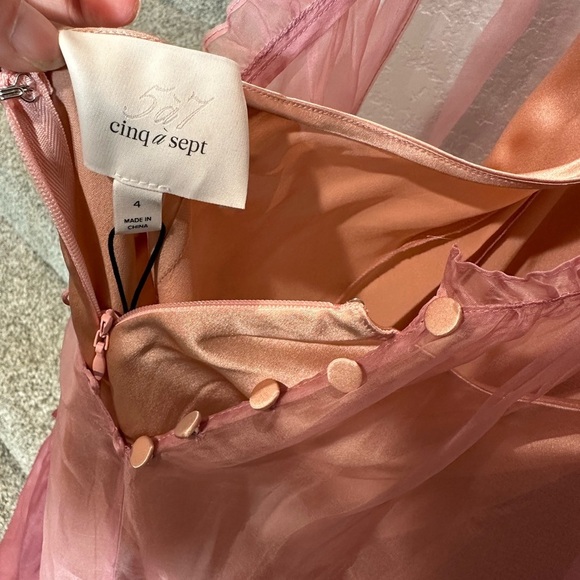 Cinq A Sept Veronique Tiered Organza Silk Colorblock Gown - Picture 11 of 16